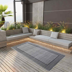 vidaXL Outdoor Carpet | Grey | Polypropylene | 120 x 180 cm | Pattern 1