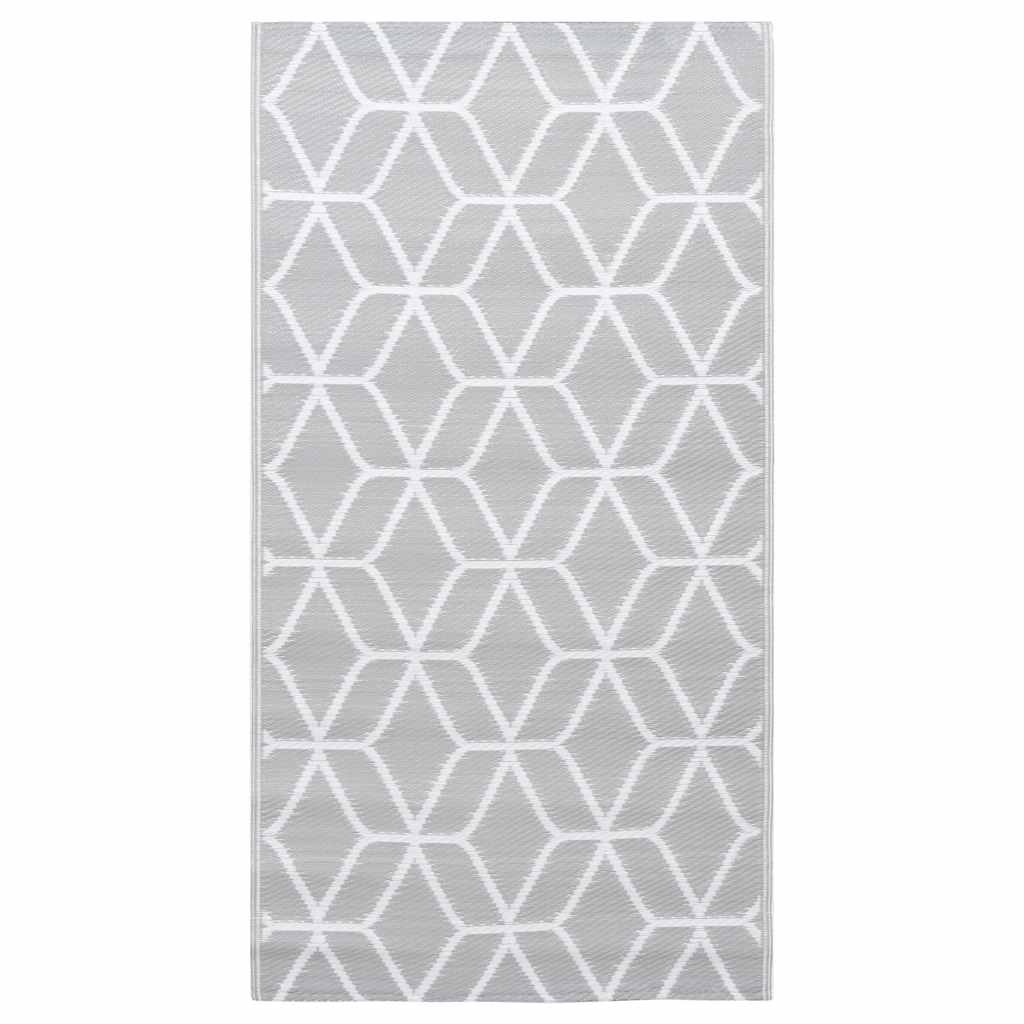 vidaXL Outdoor Carpet | Grey | Polypropylene | 120 x 180 cm | Pattern 2