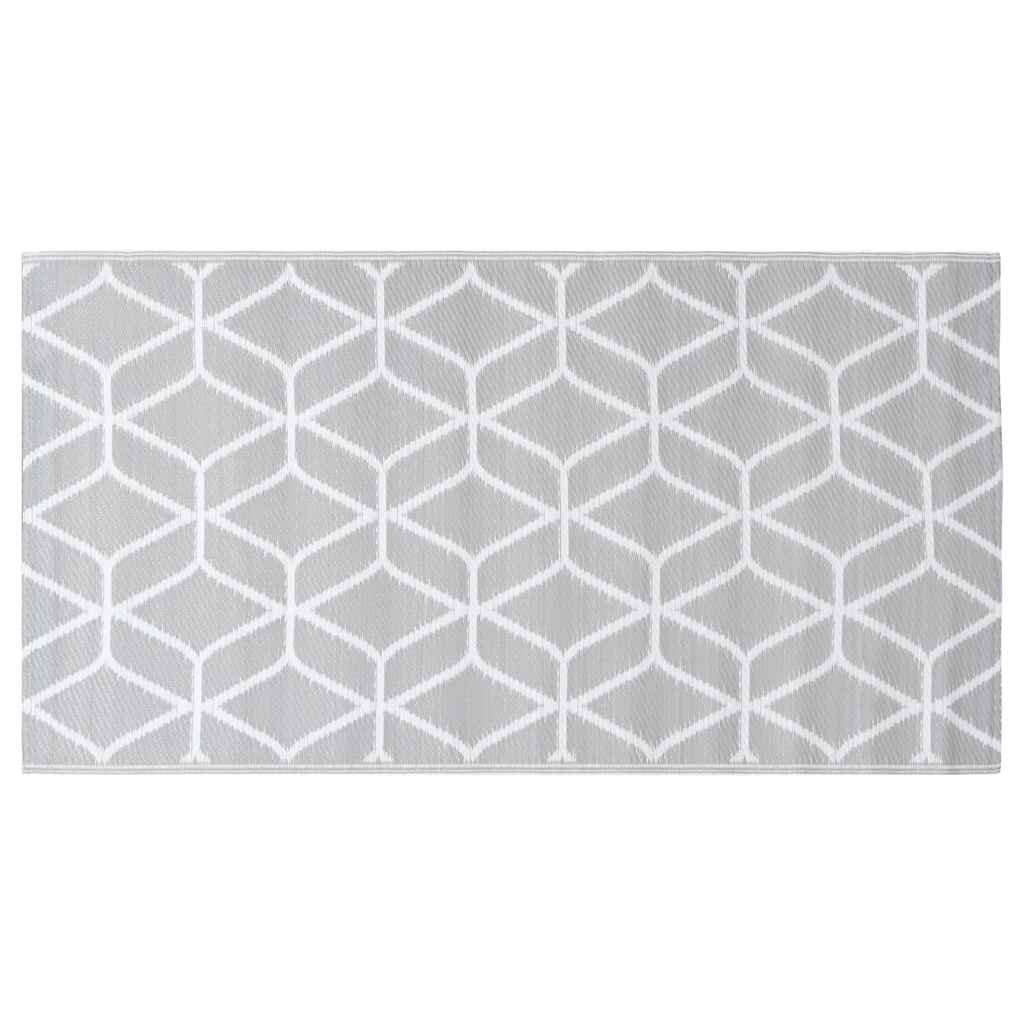 vidaXL Outdoor Carpet | Grey | Polypropylene | 120 x 180 cm | Pattern 3