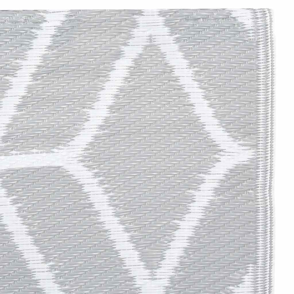 vidaXL Outdoor Carpet | Grey | Polypropylene | 120 x 180 cm | Pattern 4