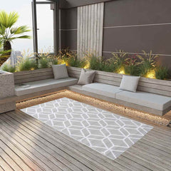 vidaXL Outdoor Carpet | Grey | Polypropylene | 120 x 180 cm | Pattern 1