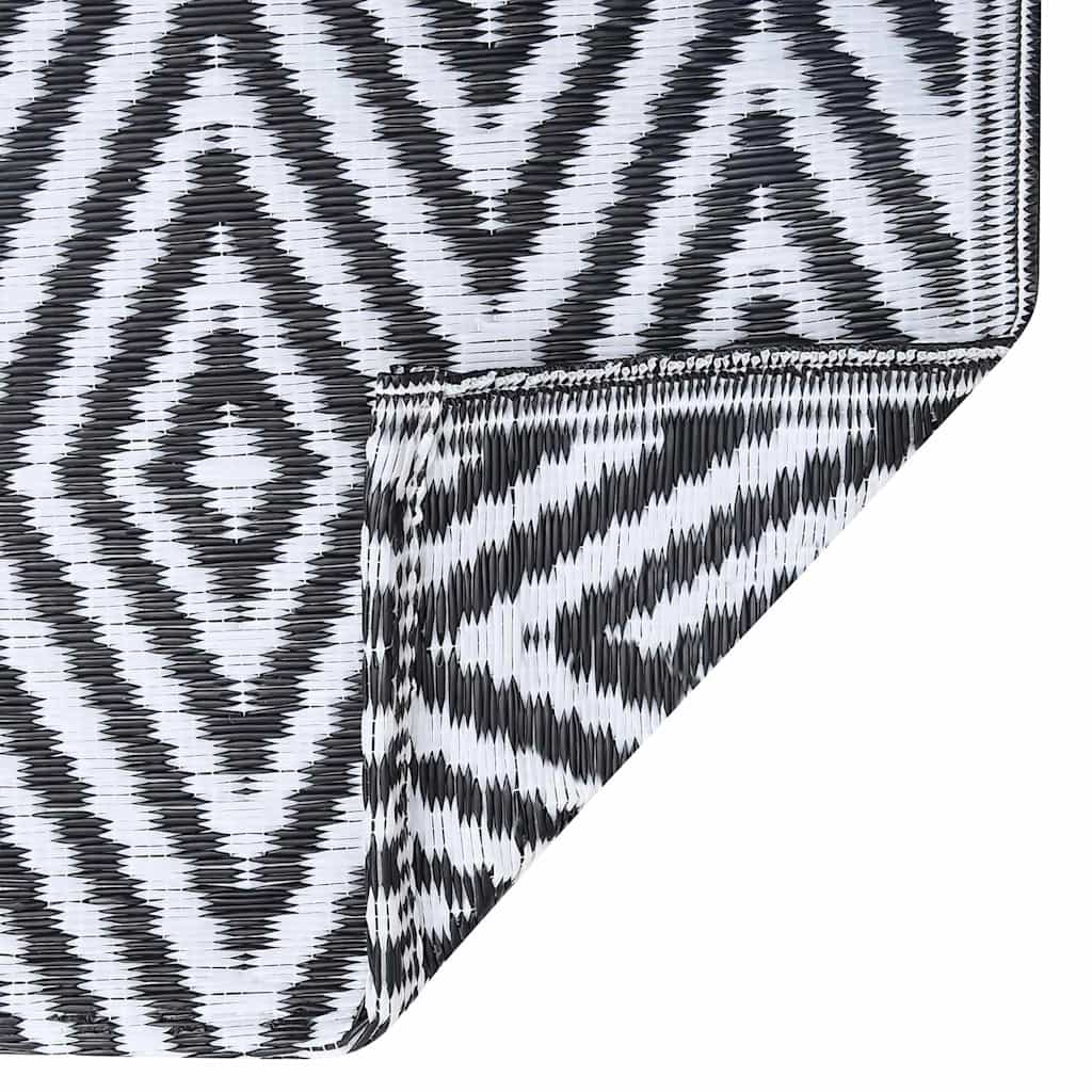 vidaXL Outdoor Carpet | White and black | Polypropylene (PP) | 120 x 180 cm 6