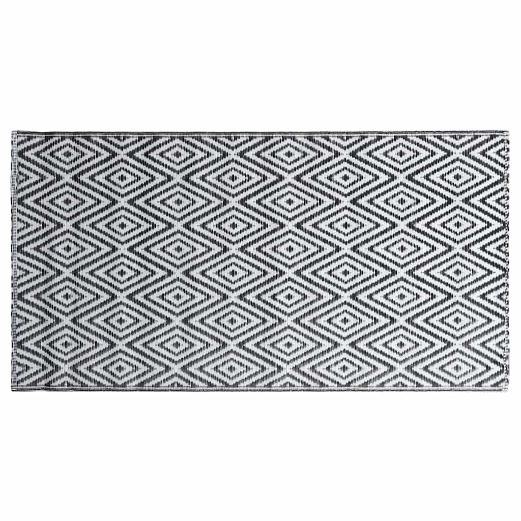 vidaXL Outdoor Carpet | White and Black | Polypropylene | 160x230 cm | Pattern 3