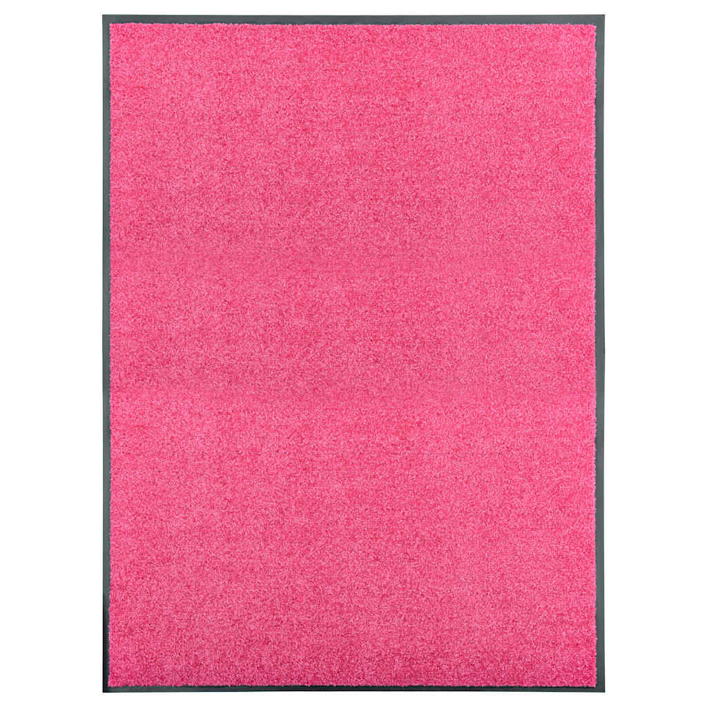 vidaXL Doormat Washable Pink 90x120 cm 1
