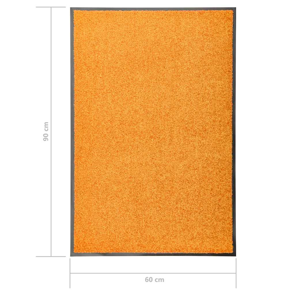 vidaXL Door Mat | Orange | 100% Polyamide, Non-slip PVC | 60 x 90 cm | Non-slip 6