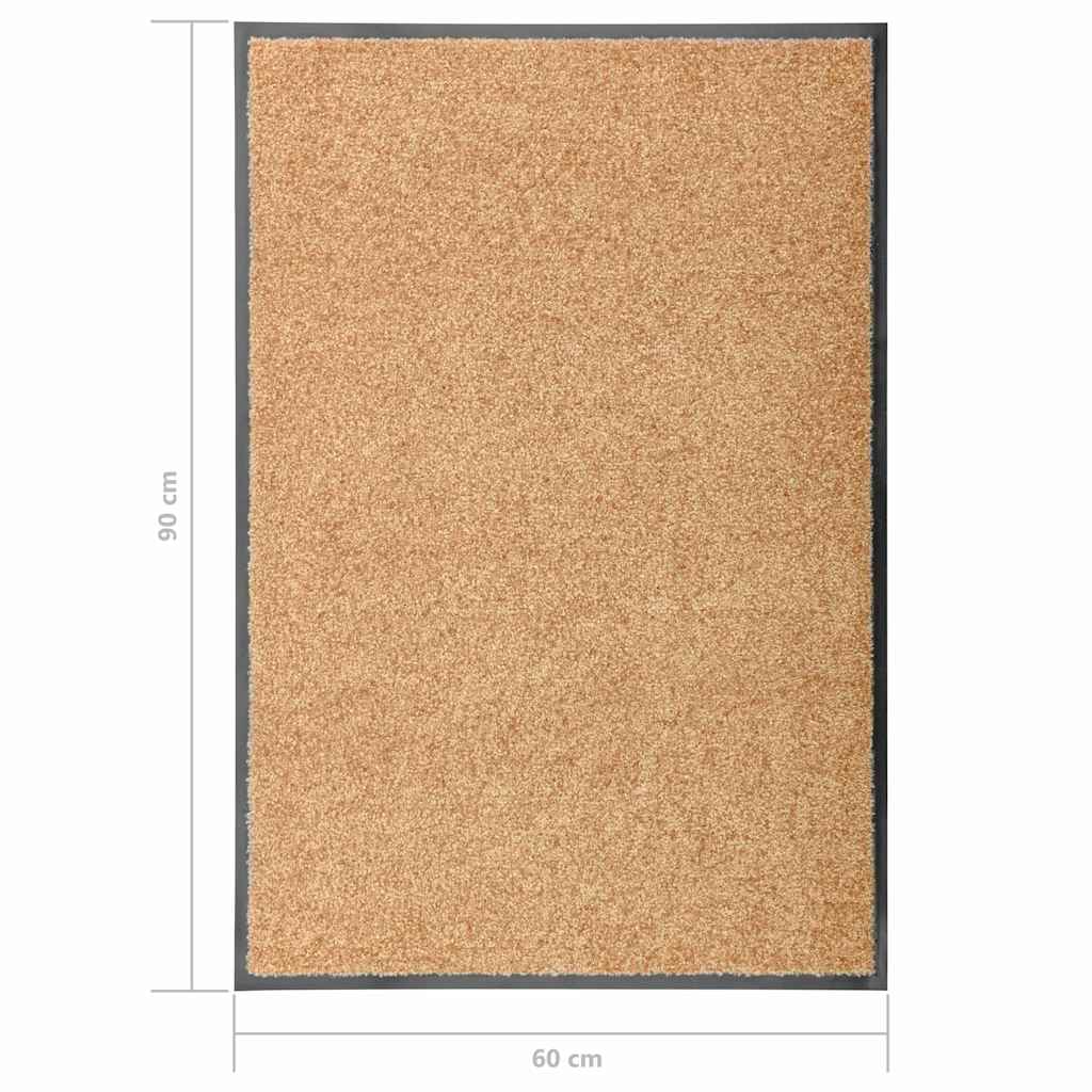 323464 vidaXL Doormat Washable Cream 60x90 cm 6