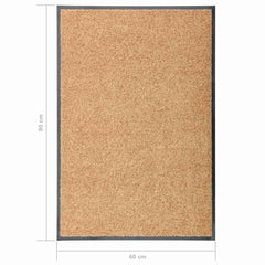 323464 vidaXL Doormat Washable Cream 60x90 cm 6