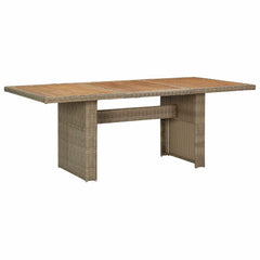 Garden Dining Table Brown 200x100x74 cm Glass and Poly Rattan Brown