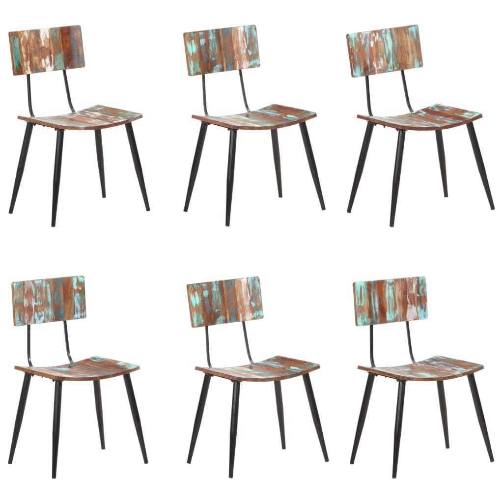 vidaXL Dining Chairs 6 pcs Solid Reclaimed Wood 1
