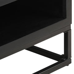 vidaXL Coffee Table | Black and Natural | Solid Mango Wood, Iron, Jute 6