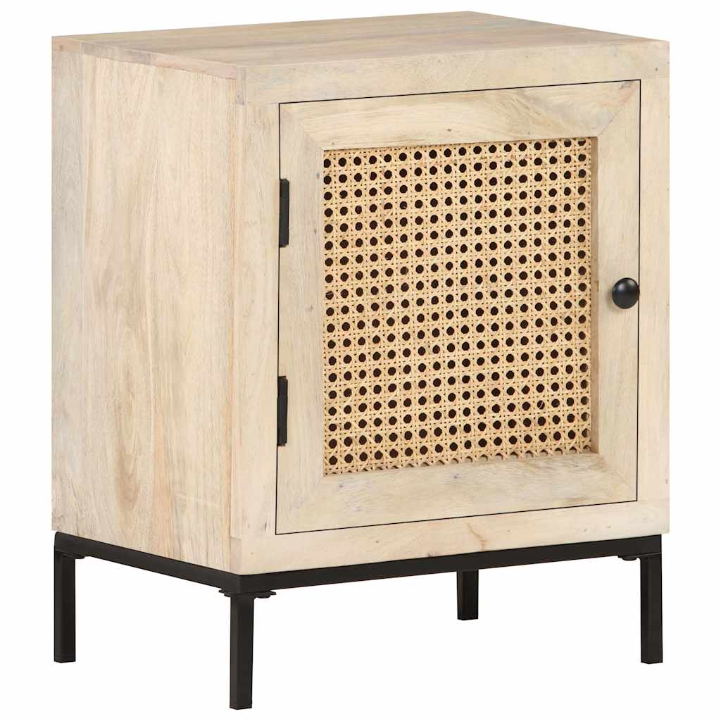 vidaXL Bedside Cabinet | Bleached Mango Wood | Solid Mango Wood | 40x30x50 cm 1