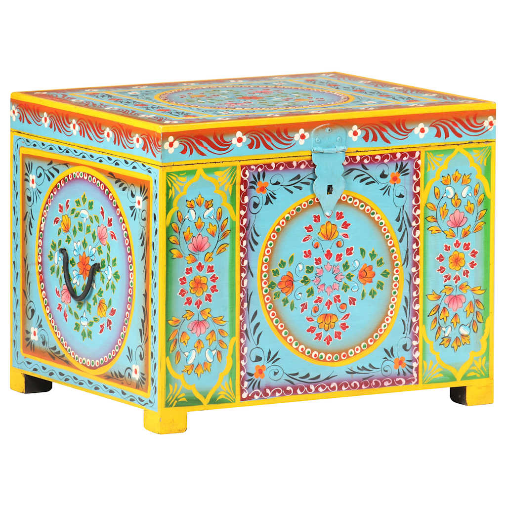 323540 vidaXL Hand Painted Storage Box 50x40x40 cm Solid Mango Wood 1
