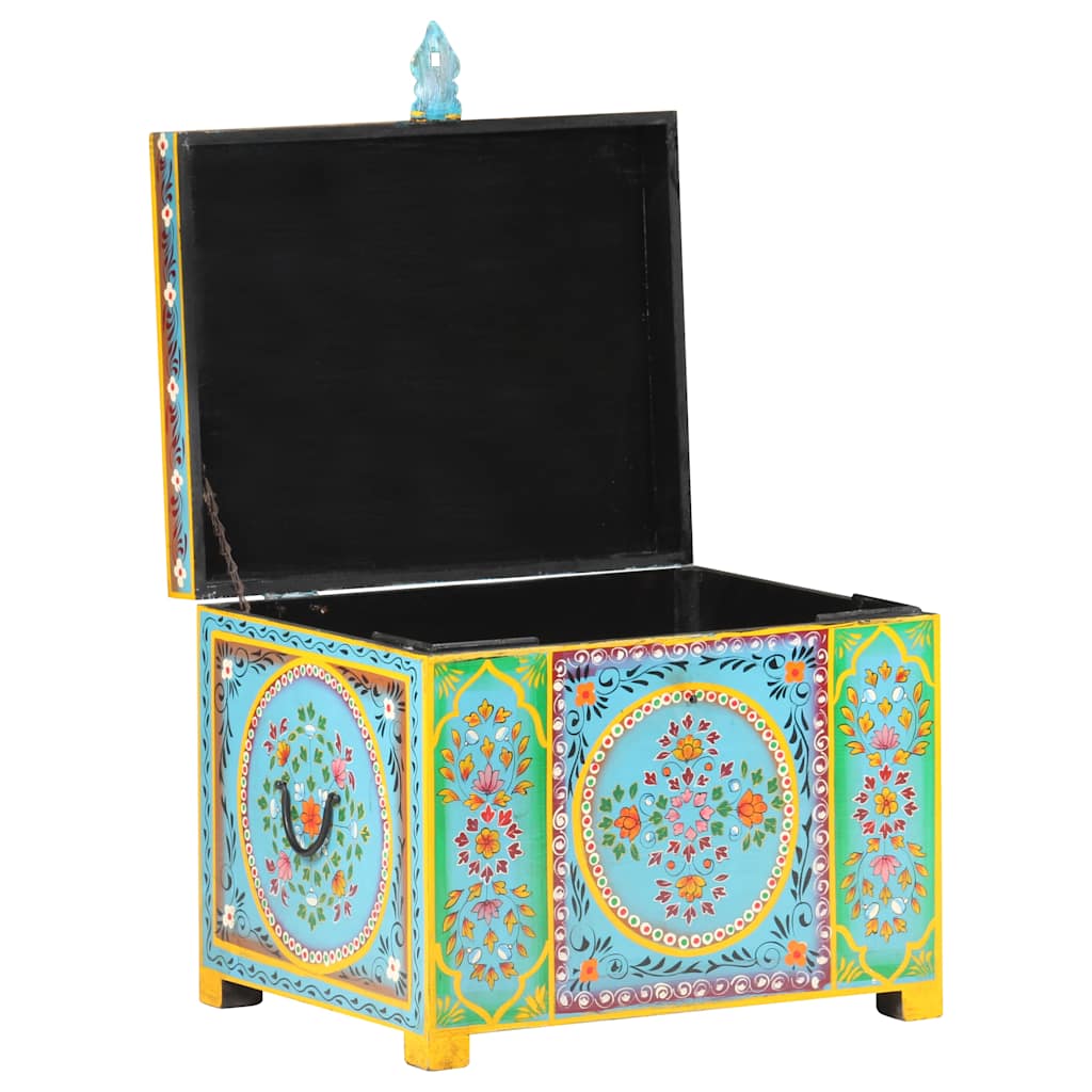 323540 vidaXL Hand Painted Storage Box 50x40x40 cm Solid Mango Wood 2