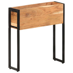 vidaXL Planter | Natural Wood, Black | Solid Acacia Wood | Medium 1
