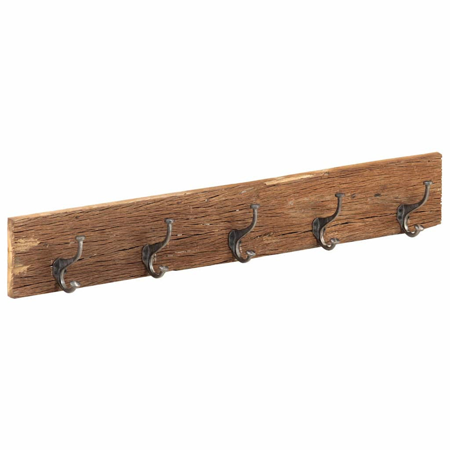 321950 vidaXL Hall Hanger with 5 Hooks 100x2,5x15 cm Solid Reclaimed Wood 1