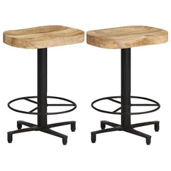 Bar Stools 2 pcs Solid Mango Wood 52 cm