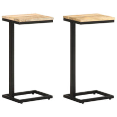 Side Tables 2 pcs 31,5x24,5x64,5 cm Rough mango wood