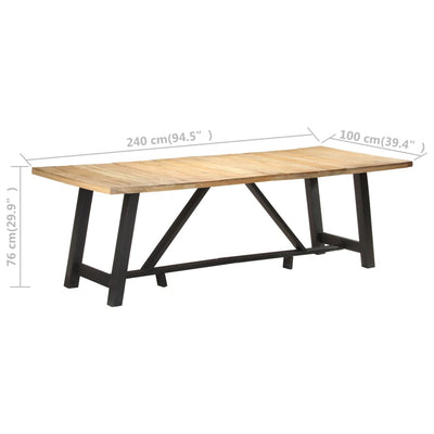 Dining Table 240x100x76 cm Rough Mango Wood