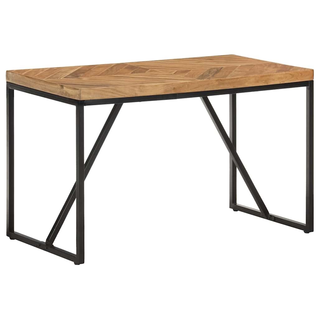 Dining Table Solid Acacia and Mango Wood Black 120 cm 60 cm