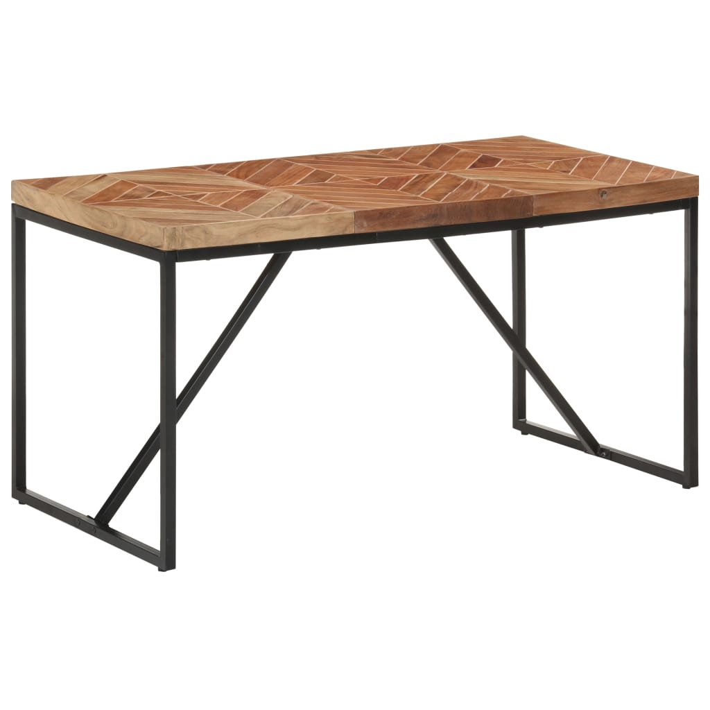 vidaXL Dining Table 140x70x76 cm Solid Acacia and Mango Wood 1