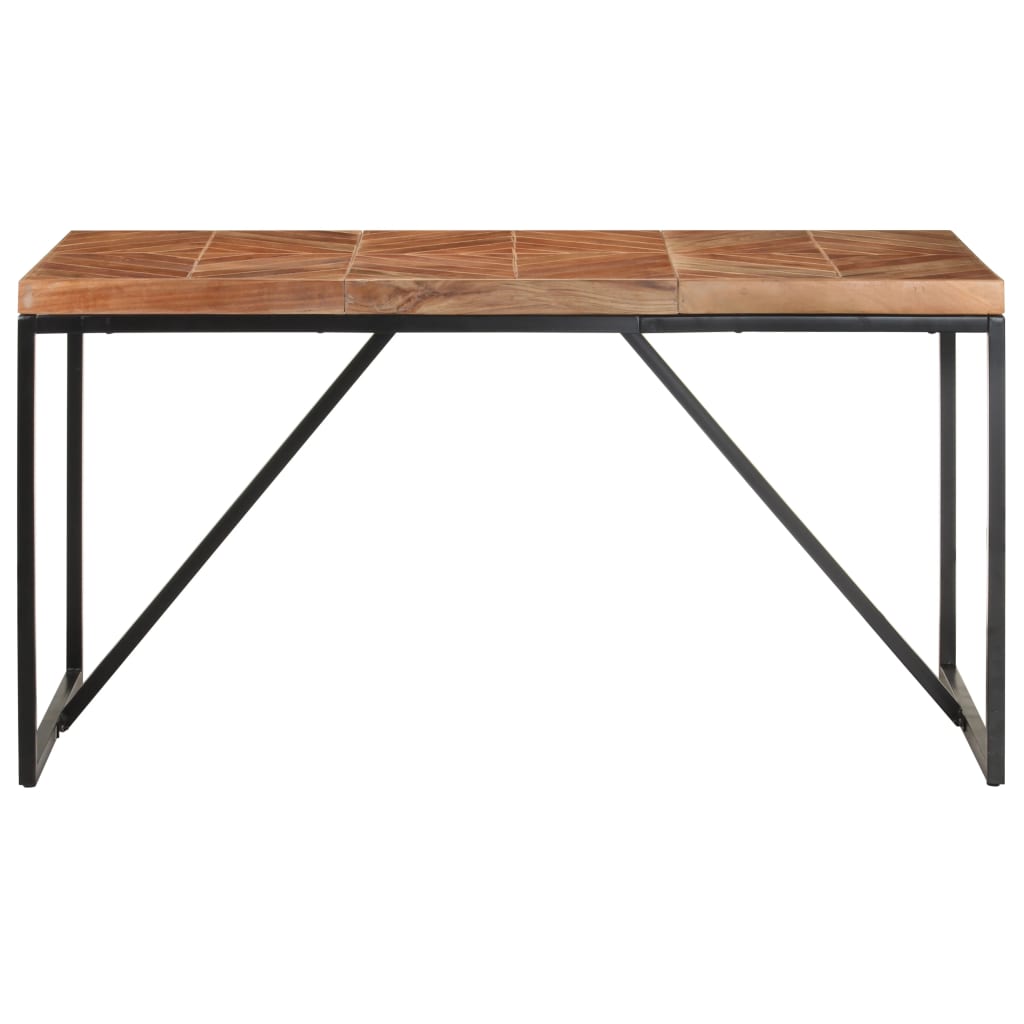 vidaXL Dining Table 140x70x76 cm Solid Acacia and Mango Wood 2