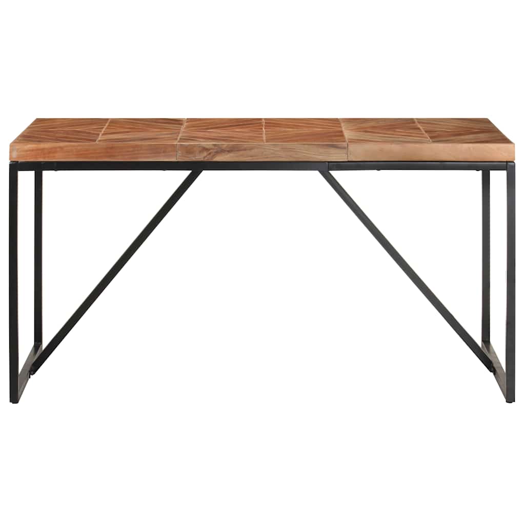 Dining Table Solid Acacia and Mango Wood Black 140 cm 70 cm