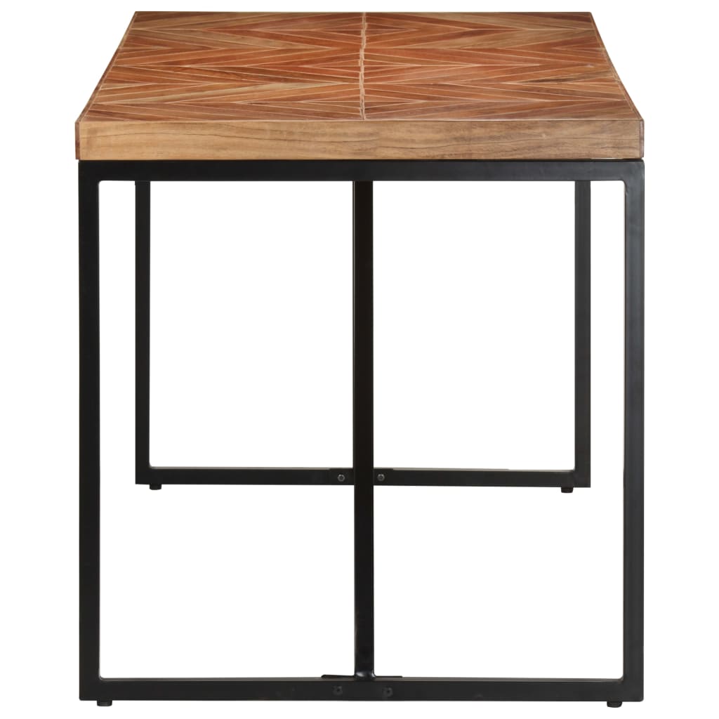 vidaXL Dining Table 140x70x76 cm Solid Acacia and Mango Wood 3