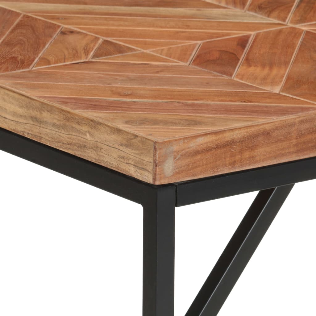 vidaXL Dining Table 140x70x76 cm Solid Acacia and Mango Wood 5