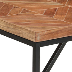 vidaXL Dining Table 140x70x76 cm Solid Acacia and Mango Wood 5