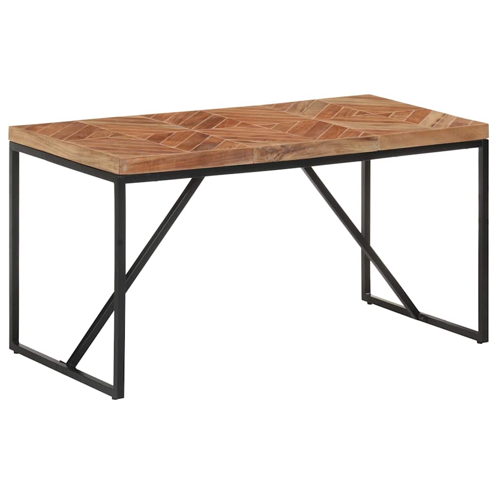 Dining Table Solid Acacia and Mango Wood Black 140 cm 70 cm