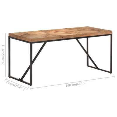 Dining Table 160x70x76 cm Solid Acacia and Mango Wood