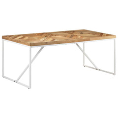 Dining Table Solid Acacia and Mango Wood White 180 cm 90 cm