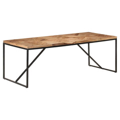 Dining Table Solid Acacia and Mango Wood Black 200 cm 90 cm