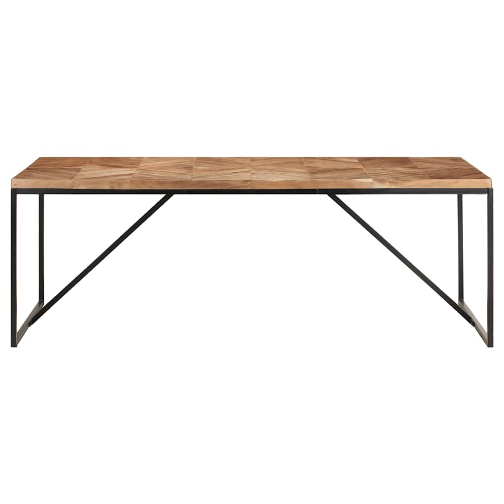 vidaXL Dining Table 200x90x76 cm Solid Acacia and Mango Wood 3