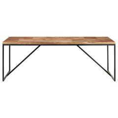 Dining Table Solid Acacia and Mango Wood Black 200 cm 90 cm