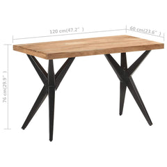 vidaXL Dining Table 120x60x76 cm Solid Acacia Wood 6