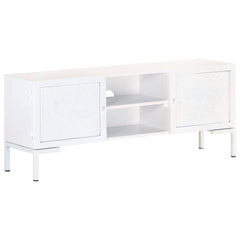vidaXL TV Cabinet | White | Solid mango wood, powder-coated steel | Medium 1