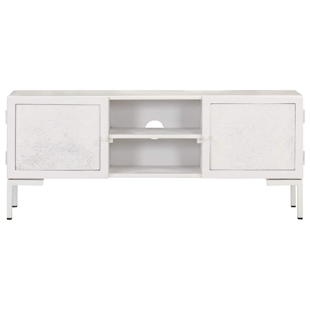 vidaXL TV Cabinet | White | Solid mango wood, powder-coated steel | Medium 3