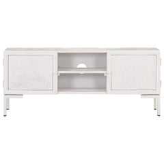 vidaXL TV Cabinet | White | Solid mango wood, powder-coated steel | Medium 3