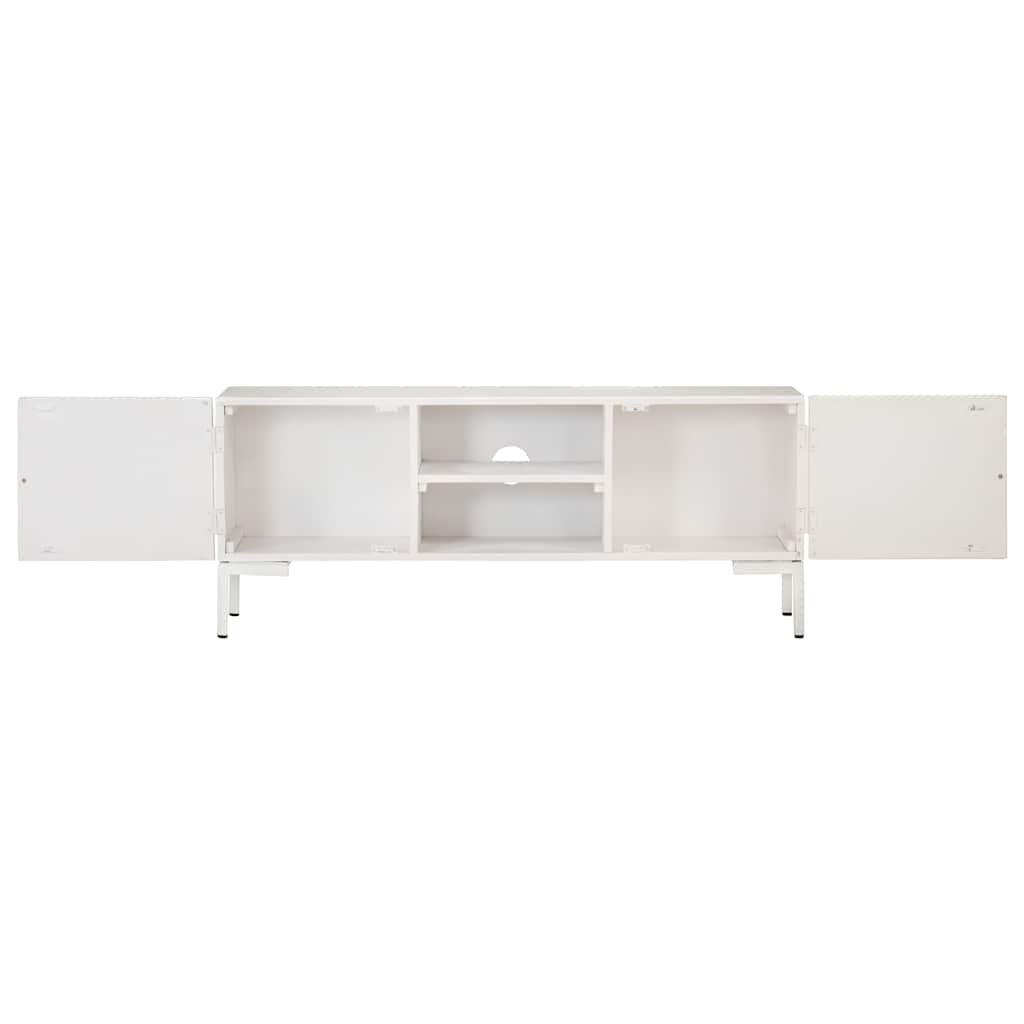 vidaXL TV Cabinet | White | Solid mango wood, powder-coated steel | Medium 4