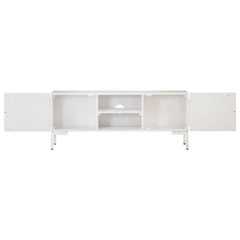 vidaXL TV Cabinet | White | Solid mango wood, powder-coated steel | Medium 4
