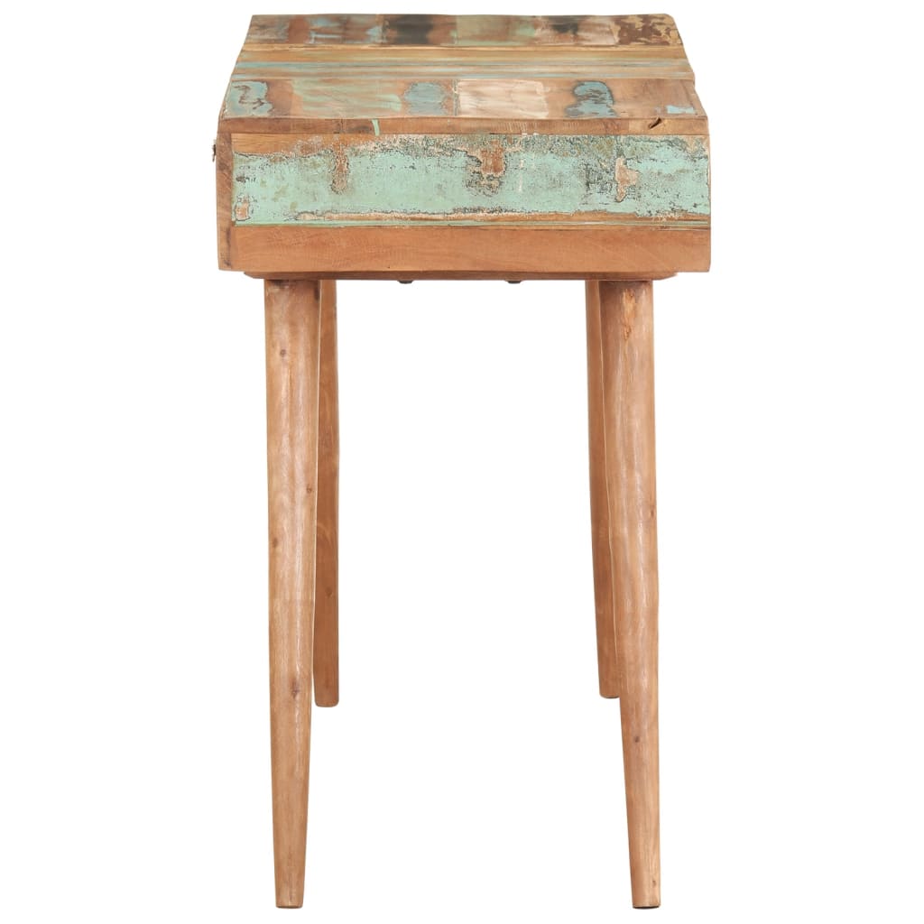vidaXL Dressing Table with Mirror 112x45x76 cm Solid Reclaimed Wood 4