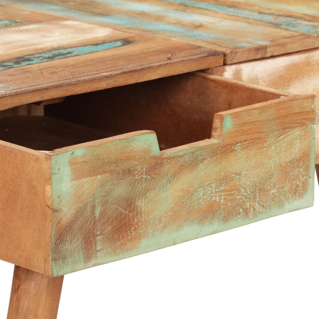vidaXL Dressing Table with Mirror 112x45x76 cm Solid Reclaimed Wood 6