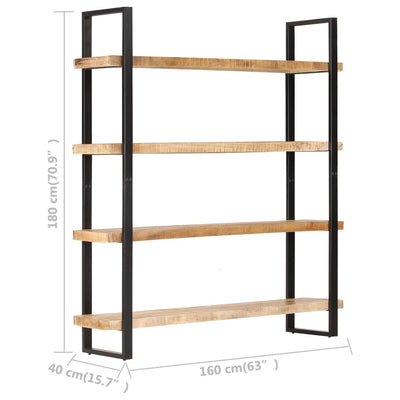 4-Tier Bookcase 160x40x180 cm Rough Mango Wood