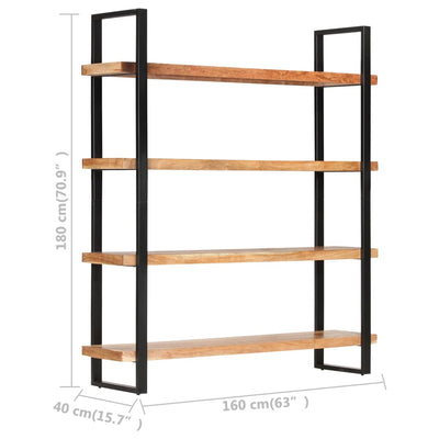 4-Tier Bookcase 160x40x180 cm Solid Acacia Wood