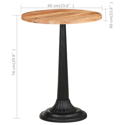 Bistro Table Ø60x76 cm Solid Acacia Wood