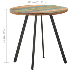 vidaXL Dining Table 80 cm Solid Reclaimed Wood 4