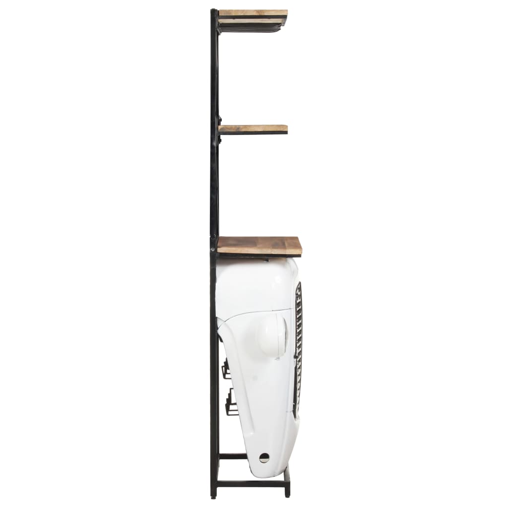 vidaXL Tractor Wine Cabinet White 49x31x172 cm Rough Mango Wood 4