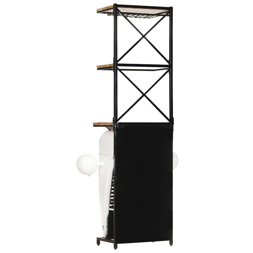 vidaXL Tractor Wine Cabinet White 49x31x172 cm Rough Mango Wood 5