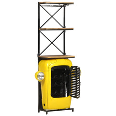vidaXL Tractor Wine Cabinet Yellow 49x31x172 cm Solid Mango Wood 2